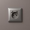 Single grounded socket + 2x USB-A OSTE JNH003-G Grey