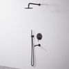 Wall mounted bath and shower with shower set Rea Lungo Black + BOX