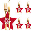Christmas cutlery cover 4 pcs Star Red 311378A