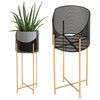 Set of 2 Metal Flowerbeds Gold-Black