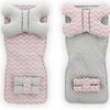 Coussin poussette pour bébé réversible 4 en 1 Pink/Grey ZigZag