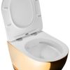 Závesná WC misa REA CARLO Flat Mini - Zlatá-biela