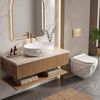 Zestaw Misa WC REA Gustavo Rimless podwieszana + Umywalka nablatowa Maya