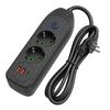 Prelungitor Multipriză 2 prize + 2x USB-A + USB-C JNH023-2B Black