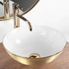 Countertop basin REA STELLA Gold Brush / White