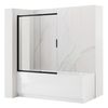 Sliding bathtub screen REA Dario Black 100