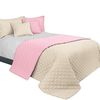 BEDSPREAD- QUILTED/DOUBLE-SIDED Inez Beige-Pink