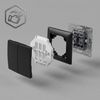 Double Switch with Frame OSTE JNH007-W BLACK