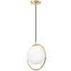 Skleněná závěsná stropní lampa kovová koule bílé zlato APP430-1CP