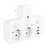 Power Strip 2 Sockets + 2x USB-A + USB-C JNH017 White