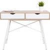 Scandinavian Loft Computer Desk Shelfs WHITE/OAK SANOMA