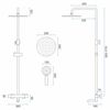 Thermostatic shower set Lungo Gold