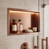 ВСТРАИВАЕМАЯ ВАННАЯ ПОЛКА LED 30x45 brush copper