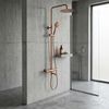 Thermostatic shower system Rea Lungo Diamond Copper Brush
