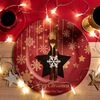Karácsonyi evőeszköztartó huzat, 6 db csillag fekete