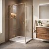 Receveur de douche acrylique Rea Belmond White 80x80 Brush Gold