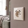 Single grounded socket + USB-A USB-C OSTE JNH004-G Beige
