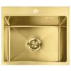Стоманена мивка с комплект аксесоари 3 бр. REA Leo 50 Brush Gold
