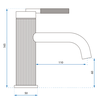 Bathroom faucet Rea Argon Brush Copper Low