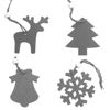 Set of 16pcs Christmas tree hangers Grey