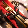 Christmas cutlery cover 4 pcs Reindeer Black