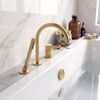 Grifo de Bañera de 3 Orificios Rea Lungo Brush Gold