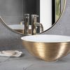 Countertop basin REA STELLA Gold Brush / White