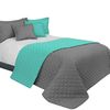 Colcha de cama doble cara Inez D.Grey-Mint