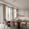Ring moderní LED závěsné stropní svítidlo + dálkové ovládání APP394-CP Gold