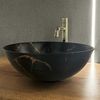 Ceramic Countertop Basin Rea Stella Black Marble Brush