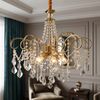 Křišťálová závěsná lampa SWE081-CP 60cm GOLD