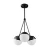 Lampa Wisząca Szklana Kula Mleczna APP687-3CP Czarna