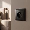Single grounded socket + 2x USB-A OSTE JNH003-G Black