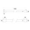 Shower screen support arm 150 cm Rea Black