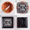 Double grounded socket with frame OSTE JNH002-G Black