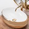 Lavabo sobre encimera Rea Linda Gold White