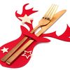 Christmas cutlery cover 6 pcs  Reindeer Red