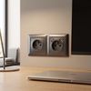 Double socket frame OSTE JNH014-2F Grey