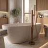 Robinet autoportant Rea Lungo Diamond Brush Copper