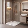 shower tray Rea Belmond White 80x80 Brush Copper