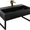 Lavabo de conglomerado GOYA BLACK MAT 70CM + marco