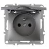 Presa singola con messa a terra e coperchio OSTE JNH005-G Grey