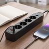 Prelungitor Multipriză 4 prize + 2x USB-A + USB-C JNH025-4B Black