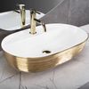 Lavabo sobre encimera Rea Aura 61 White Gold Brush