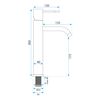 Bathroom faucet Rea Lungo Diamond Gold High