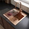Стоманена мивка с комплект аксесоари 3 бр. REA Leo 40 Brush Copper