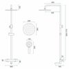 Shower set with thermostat Rea Lungo Copper