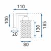 Krištáľové kovové nástenné svietidlo APP543-1W CHROM