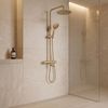 Thermostatic shower system Rea Lungo Diamond Gold Brush