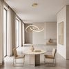 Ring moderní LED závěsné stropní svítidlo + dálkové ovládání APP394-CP Gold